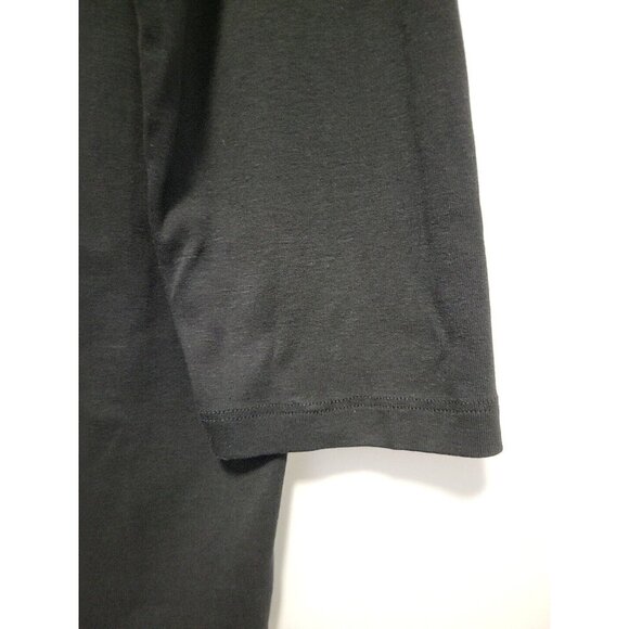 Chicos Size 3 100% Cotton Blouse Studded Detail On Sholders 3/4 Sleeves Black XL - Picture 5 of 6